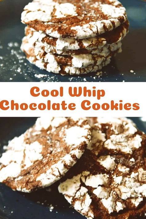 Cool Whip Cookies, Chocolate Crinkle Cookies, Egg Cake, Chocolate Crinkles, Crinkle Cookies, Chocolate Cake Mixes, Cake Mix Cookies, Köstliche Desserts, Cool Whip