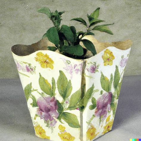 How To Decopauge Flower Pots, Decorate Plastic Plant Pots, Decoupage Flower Pots, Decoupage Pots Terra Cotta, Decoupage Plastic Plant Pots, Cover Plastic Margarine Containers With Decoupage, Decoupage Flower Pots Terra Cotta, Neighborhood Gifts, Fabric Decoupage