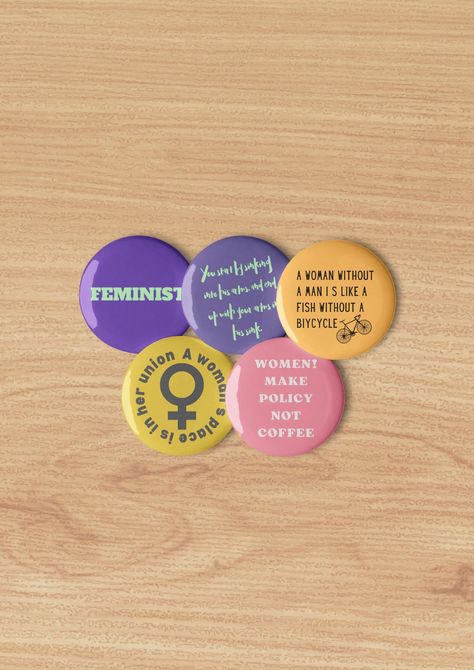 Women's Suffrage, Feminist Pins, Button Pins, Vintage 60s, Pin Badges, Buttons Pinback, Humor, Trending Outfits, How To Wear