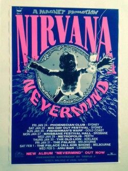 Nirvana Poster, Nirvana Nevermind, Music Art Print, Vintage Concert Posters, Arte Punk, Dave Grohl, Tour Posters, Rock Posters, A4 Poster