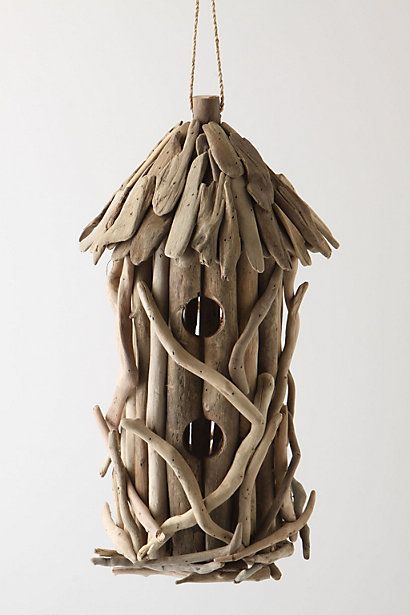 Driftwood Birdhouse, Driven By Decor, Driftwood Projects, Driftwood Decor, Driftwood Crafts, Sticks And Stones, Bird Cages, Beach Crafts, Driftwood Art