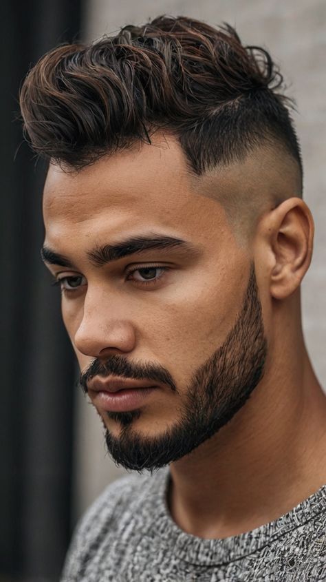 Exploring 29 Versatile Caesar Cut Men Hairstyles: Classic, Textured, and Fade Variations Fade Haircut Styles, Hairstyles Mens, Best Fade Haircuts, Side Part Haircut, High Top Fade, Drop Fade Haircut, Faux Hawk Hairstyles, Haircut For Men, Drop Fade