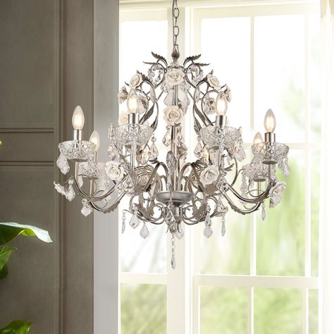 French Country Lighting, Vintage Crystal Chandelier, Chandelier Decor, Wood Chandelier, Crystal Palace, Lighting Store, Livingroom Layout, Vintage Crystal, Dining Room Lighting