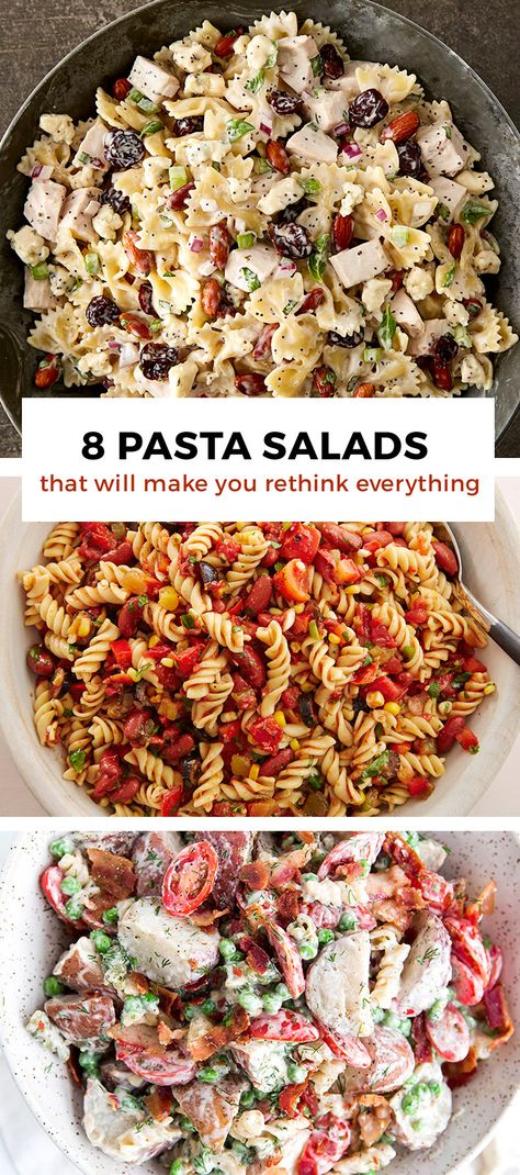 Before you settle for sad, deli-counter pasta salad, consider one of these stunners: Mexican pasta-stuffed shells, cold couscous pasta salad or turkey, cherry and almond pasta salad. Couscous Pasta Salad, Pasta Salad Recipes Cold, Almond Pasta, Mexican Pasta, Autumn Salad Recipes, Cold Pasta Salad Recipes, Healthy Pasta Salad, Favorite Pasta Recipes, Deli Counter