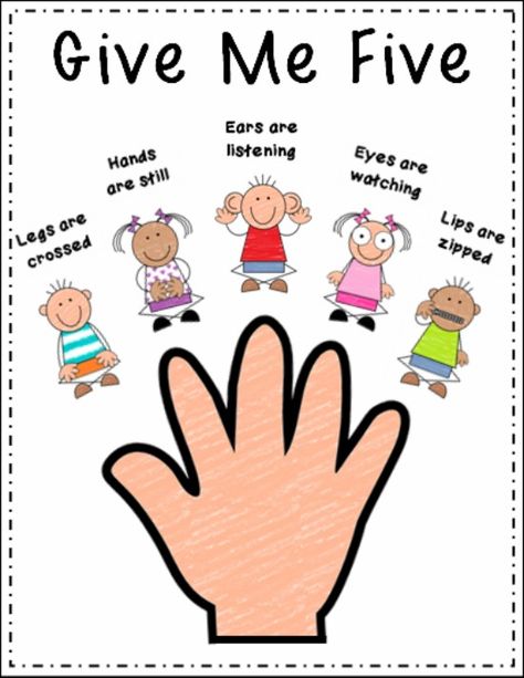 Just this week I observed a teacher using this technique and I want to try it! Preschool Behavior, Class Rules, Give Me Five, Classroom Procedures, Classroom Behavior Management, Preschool Songs, Classroom Behavior, Classroom Rules, Positive Behavior