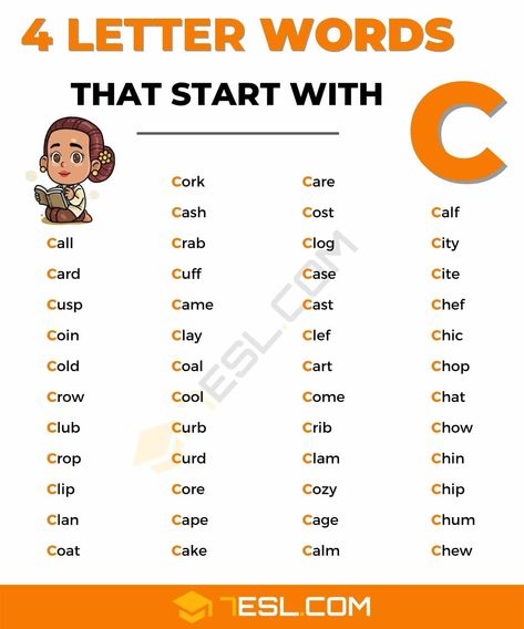 4 Letter Words Starting with C C Words, Two And Three Letter Words, Two Letter Words For Kids In English, Three Letter Word Sentences, 3 Letter Words With Pictures, Scrabble Words, Three Letter Words, Words With Friends, Four Letter Words