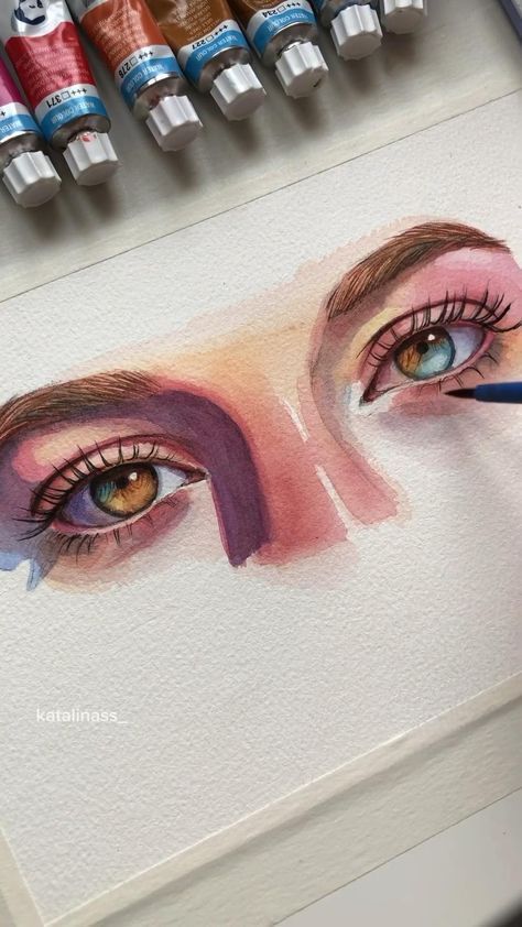 Watercolor Art Face, Watercolor Portrait Painting, Watercolor Sketching And Journaling, Painting Art Lesson, Shimmer And Shine, Painting Artist, Watercolor Paintings Tutorials, Watercolor Art Lessons, Book Art Diy