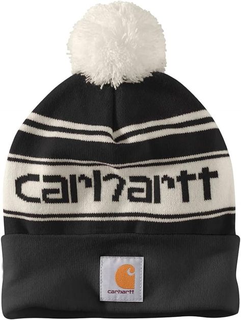 Beanie Carhartt, Carhartt Hat, Carhartt Beanie, Funky Hats, Carhartt Logo, White Beanies, Acrylic Fabric, Men's Knit, Drip Dry