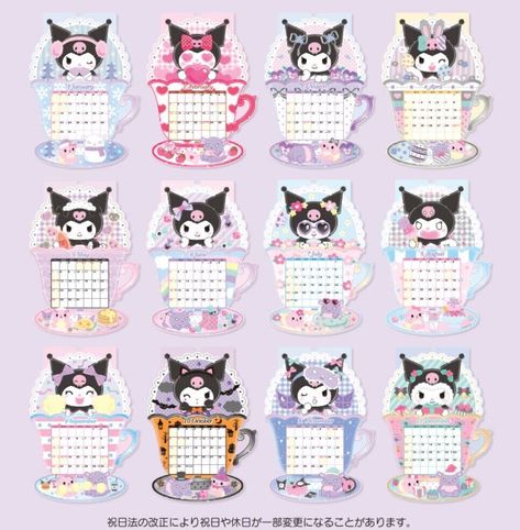 Kuromi calendar Kuromi Calendar 2023, Sanrio Calendar 2023, Kuromi 2023, Kuromi Calendar, Anime Calendar, Wall Calendar 2023, Cute My Melody, Kawaii Bags, Sanrio Japan