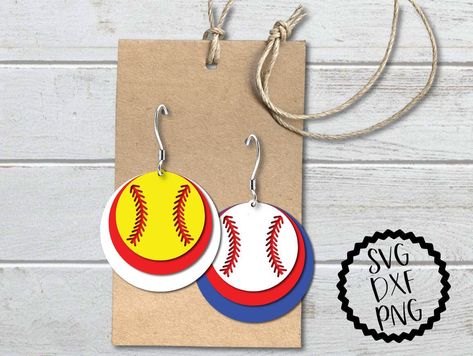 Softball Earrings Cricut, Earrings Cricut, Softball Earrings, Travel Softball, Make Your Own Earrings, Cricut Jewelry, Svg Softball, Sports Crafts, Cricut Earrings