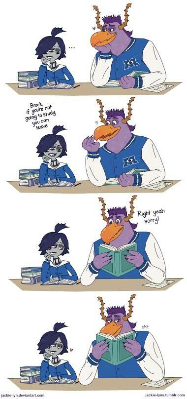 Art Monsters University, Monsters Inc University, Tumblr Post, Funny Monsters, Monsters University, Monster University, Study Time, Monsters Inc, Anime Dragon Ball Super