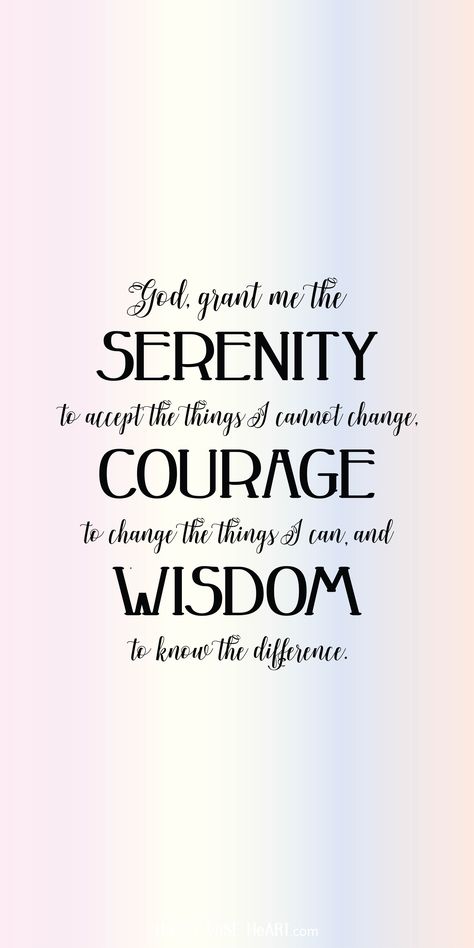 God grant me the serenity... #serenityprayer, #inspirationalquotes God Grant Me The Serenity Quote, Grant Me The Serenity Quotes, God Grant Me The Serenity Tattoo, Serenity Prayer Wallpapers, God Give Me The Serenity, Serenity Prayer Quote, Prayer Wallpaper, Jesus Story, Serenity Quotes