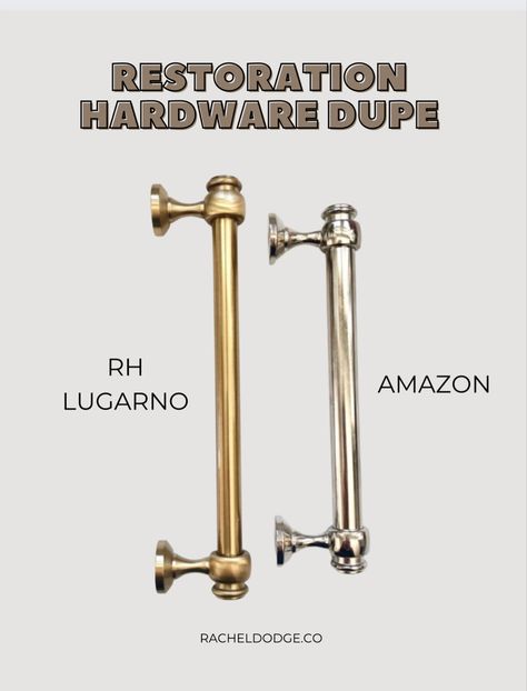 Restoration Hardware cabinet hardware Lugarno dupe from Amazon! Cabinet Hardware, cabinet pull, brass hardware, chrome hardware, nickel hardware, pulls, Amazon finds, budget finds, kitchen hardware, home decor, deal finder, dupe, home decor Amazon Cabinet, Restoration Hardware Cabinet, Restoration Hardware Kitchen, Restoration Hardware Style, Hampton Style, Lakeside Cottage, Hardware Pulls, Farmhouse Kitchen Design, Modern Beach House