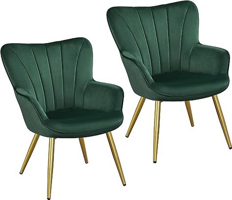 Amazon.com: Yaheetech Accent Chair, Modern and Elegant Armchair, Linen Fabric Living Room Chair with Mental Legs and High Back for Living Room Bedroom Office Waiting Room, Set of 2, Grey : Home & Kitchen Accent Chair Modern, Green Velvet Chair, Armchair Bedroom, Comfortable Accent Chairs, Accent Chair Set, Cute Dorm Rooms, Tufted Arm Chair, Velvet Accent Chair, Velvet Accents