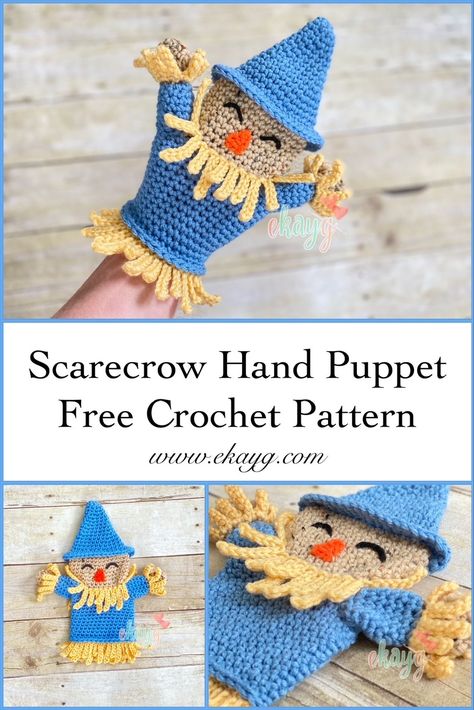 Crochet Baby Projects, Finger Puppet Patterns, Wonderful Wizard Of Oz, Glove Puppets, Crochet Toys Free Patterns, Witch Hands, Read Across America, The Scarecrow, Wicked Witch Of The West