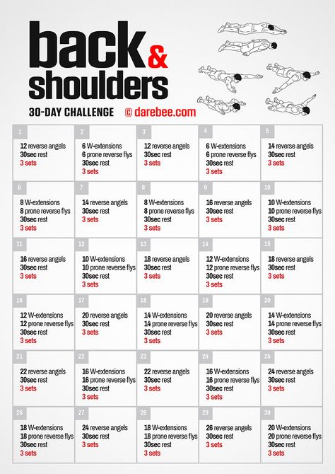 Back & Shoulders Challenge Back Challenge 30 Day, 30 Day Back Challenge, Back And Shoulders Workout, Back Workout Challenge, Darbee Workout, Darebee Workout, Viking Workout, Fitness Infographic, Back Challenge