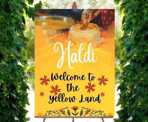 Haldi Entry, Indian Haldi Decor, Haldi Decor, Entry Signs, Welcome Boards, Sign Board, Wedding Welcome Signs, Wedding Welcome, Wedding Signs