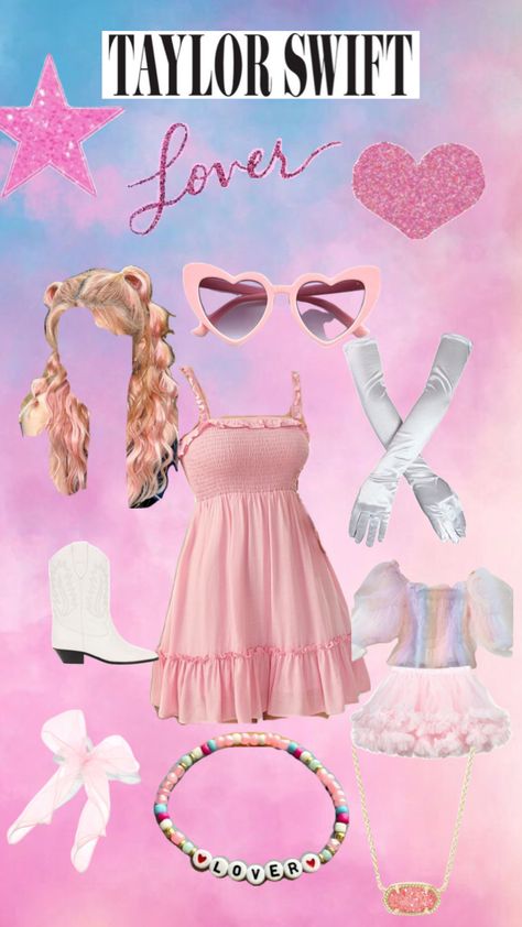 #taylorswift#lover#erastour#outfitinspo Pink Taylor Swift Outfit, Lover Taylor Swift Outfits, Lover Eras Tour Outfit, Era Outfits, Taylor Concert, Lover Outfit, Taylor Swift Costume, Era Tour, Swift Outfits