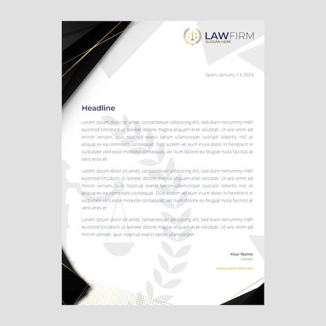 Luxury Letterhead, Corporate Template, Vector Gradient, Letterhead Template, Letterhead, Law Firm, Business Template, Graphic Resources, Vector Free