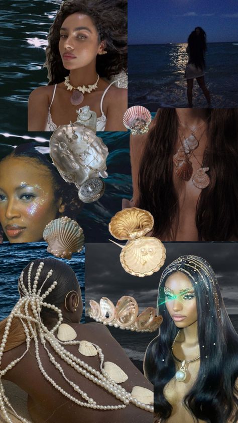 Siren Aesthetic Black Woman, Black Mermaid Aesthetic, Mermaid Powers, Pisces Vibes, Black Mermaids, Black Siren, Dark Mermaid, Mermaid Stuff, Siren Mermaid