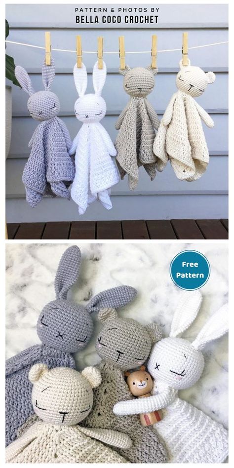 Crochet Lovey Free Pattern, Crochet Baby Projects, Bunny Lovey, Lovey Pattern, Crochet Lovey, Lovey Blanket, Baby Lovey, Expecting Parents, Haken Baby