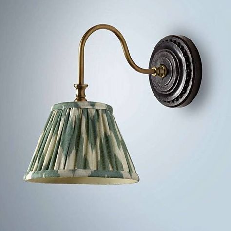 'Pooky has a huge variety at very good prices.' - [link url="https://rosannabossom.co.uk/"]Rosanna Bossom[/link]  [i]18cm straight empire wall light in eau-de-nil linen ikat with drake wall fitting fitting in wood and brass, £77, from Pooky[/i]  [button url="https://www.pooky.com/wall-lights/18cm-straight-empire-wall-light-in-eau-de-nil-linen-ikat-with-drake-wall-fitting-fitting-in-wood-and-brass#conf.12=1293&conf.13=34"]Shop now[/button] Best Bathroom Lighting, Wall Light Fittings, Adjustable Wall Light, Wall Light Shades, Bathroom Lights, Bedside Wall Lights, Bathroom Pendant, Pooky Lighting, Black Wall Lamps