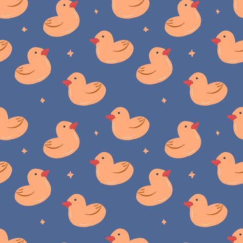 Rubber Duck Illustration, Rubber Duck Wallpaper, Ducky Bathroom, Duck Doodle, Summer Pattern Design, Ig Background, Yellow Illustration, Cartoon Bird, Duck Drawing