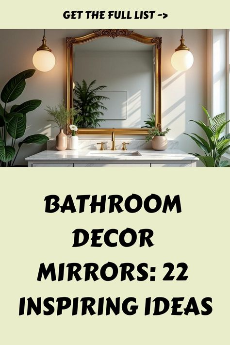 Bathroom Decor Mirrors: 22 Inspiring Ideas Bathroom Vanity Mirrors Single Sink, Mirrors For Small Bathrooms, Mirrors In Bathroom Ideas, Small Washroom Decor Ideas, Bathroom Wall Mirror Ideas, Wooden Mirror Bathroom, Small Bathroom Mirror Ideas, Mirrors In Bathroom, Double Vanity Mirror Ideas