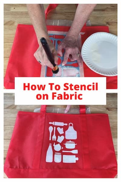 Do you want to know how to stencil on fabric? Use this technique for clothing, reusable grocery, gift bags, banners, and other DIY projects. Stencil On Fabric, Candle Headboard, Stencil Paint, Stencil Fabric, Adhesive Stencils, Fabric Painting On Clothes, Stencil Printing, Stencil Projects, Painted Sticks