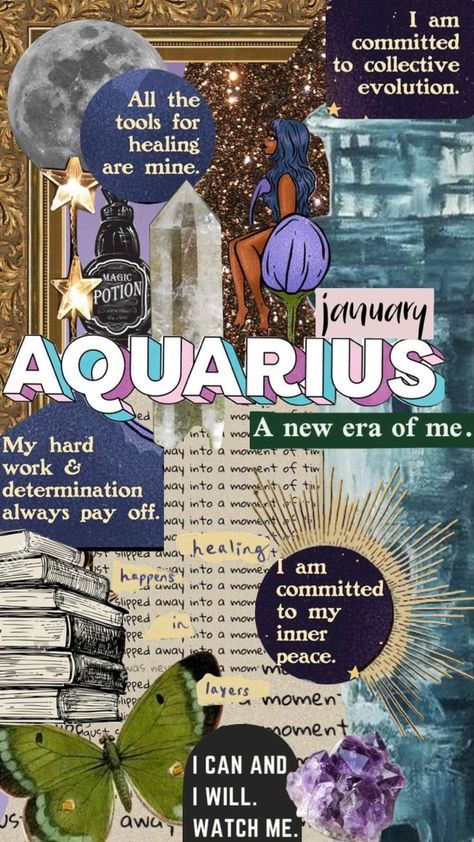 Horoscope Art Aquarius, Aquarius Wallpaper Iphone Aesthetic, Aquarius Moon Aesthetic, Aquarius Collage, Aquarius Aesthetic Wallpaper, Aquarius Core Aesthetic, Astrological Aesthetic, January Aquarius, Aquarius Wallpaper