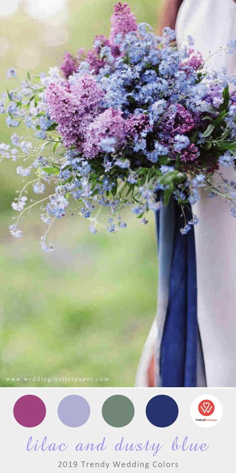 lilac and dusty blue wedding colors Lilac Wedding Theme, Purple Wedding Flowers Bouquet, Purple Wedding Flowers Centerpieces, Light Purple Wedding, Blue Purple Wedding, Purple Wedding Theme, Wedding Colors Purple, Blue Wedding Bouquet, Garden Theme Wedding