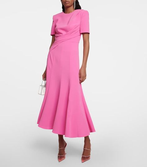 Roland Mouret Dress, Engagement Dresses, Roland Mouret, Office Dresses, Pink Midi Dress, Dresses Formal, Flare Skirt, Coats Jackets Women, Classy Outfits