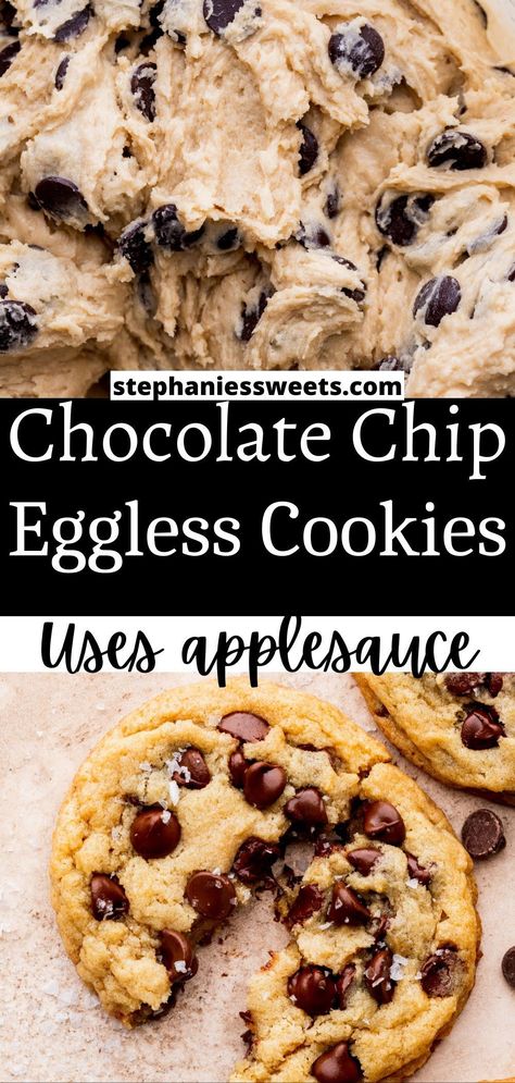 Cookies Made Without Eggs, Cookies Without Eggs Or Milk, Chocolate Chip Cookies With Applesauce, Cookies Made With Applesauce, Applesauce Chocolate Chip Cookies, Chocolate Chip Cookies Without Eggs, Cookies With Applesauce, Eggless Chocolate Cookies, Sugarless Cookies