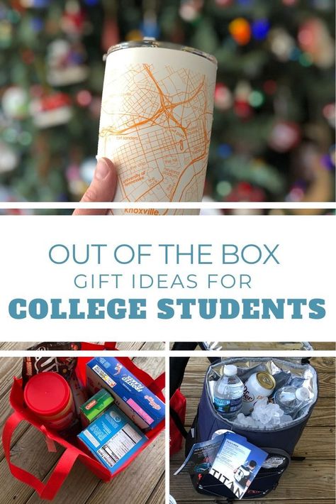 Here are some creative (affordable) ideas for college students to help find the perfect Christmas gift! Photo blankets, college town mugs, coolers & more! (sponsored) College Roommate Gift, Gift Ideas For College Students, College Guy Gifts, College Student Gifts Christmas, Box Gift Ideas, College Girl Gifts, Coworker Birthday Gifts, Christmas Creative, Student Christmas Gifts