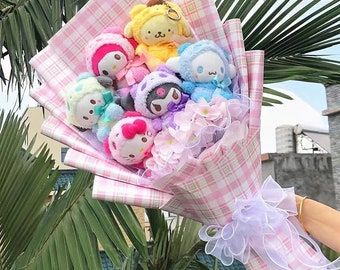 Kawaii Sanrio My Melody Plush Bouquet Flower Bouquet Gift Kuromi Bouquet Gift Kawaii Sanrio Bouquet Hello Kitty Bouquets Anniversary Gift Plush Bouquet, Holiday Gif, Sanrio Plush, Hello Kitty Gifts, Melody Hello Kitty, My Melody Kuromi, Kuromi Cinnamoroll, Cartoon Flowers, Creative Valentines