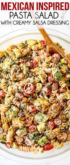 Mexican Pasta Salad - Carlsbad Cravings Salsa Pasta Salad, Cold Mexican Pasta Salad, Spicy Pasta Salad Recipes, Shrimp Fajita Pasta Salad, Spicy Ranch Chicken Pasta Salad, Rotel Pasta Salad, Dressings For Pasta Salads, California Pasta Salad, Tex Mex Pasta Salad