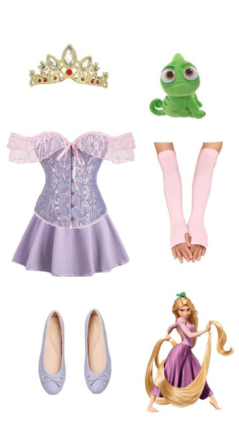 #disney #rapunzel #halloween #fantasias Rapunzel Halloween, Rapunzel Halloween Costume, Rapunzel Outfit, Belle Halloween, Eve Costume, Rapunzel Costume, Rapunzel Dress, Clever Halloween Costumes, Fantasia Disney