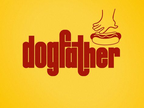 Dogfather | logo concept | Hot Dogs by Sergio Past on Dribbble Hot Dog Branding, Hot Dog Logo Design, Hot Dog Logo, Hot Dog Design, Bd Card, Beer Cartoon, Gourmet Hot Dogs, Dog Logo Design, Restaurant Identity