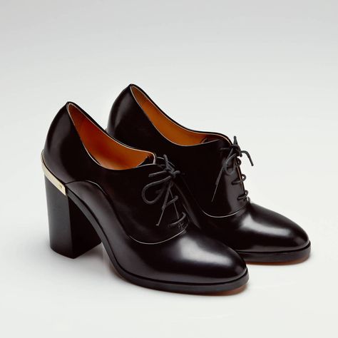 Perfect. https://www.theline.com/shop/product/lace_up_high_oxford_black Heeled Oxford Shoes, High Heel Oxfords, Oxford Platform Shoes, Oxford Pumps, Creative Shoes, Reed Krakoff, Black Oxfords, Suit Shoes, Fancy Shoes