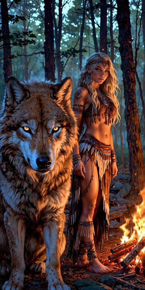 Warrior Female Art, Dark Female Art, Wolf And Dragon, Wolf And Girl, Woman And Wolf, Wolf Symbolism, Women Warrior, Beautiful Wolf, Native American Woman