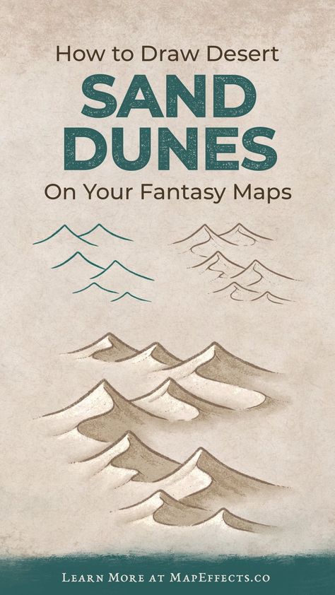 How to Draw Sand Dunes — Map Effects Fantasy Map Maker, Map Sketch, Fantasy Map Making, Fantasy World Map, Map Maker, Fantasy Maps, Drawn Map, Book Writing Inspiration, D D Maps