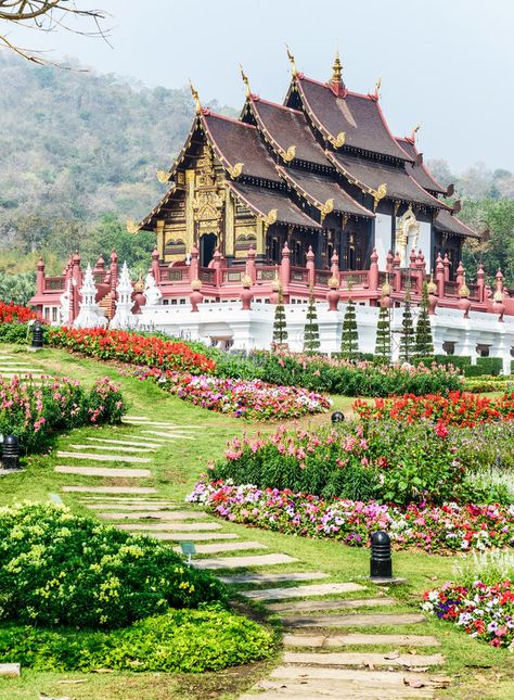 Traditional Thai Architecture In The Lanna Style , Royal Pavilio Stock Photo - Image of building, pavilion: 51194308 Traditional Thai Architecture, Thailand Architecture Traditional, Laos Architecture, Thai Landscape, Thailand Architecture, Workshop Architecture, Thai Architecture, Thai Beach, Architecture 101