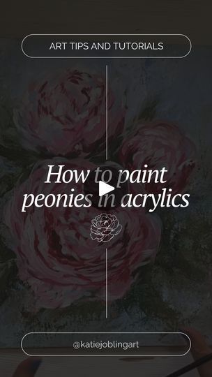 Do you love peony flowers?   Check out my latest art tutorial where I'll show you step-by-step how to bring these gorgeous flowers to life using acrylic paints! 🖌️ Perfect for beginners, you'll be amazed at how easy and fun it is to create your own peony painting! 💖  Go to www.katiejobling.com for the full step-by-step tutorial. | Katie Jobling Art | FreshlyRC · SUNFLOWER (Beat) How To Paint Peonies Acrylic Easy, Painting Peonies Acrylic, Peony Painting Acrylic Easy, Abstract Peonies, Katie Jobling, Peonies Artwork, Peony Drawing, Peony Illustration, Peony Painting