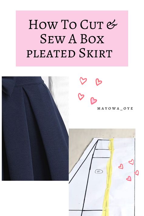 How to draft and sew a box pleated skirt the easy way Pleated Skirt Pattern Drafting, Plated Skirt Pattern, How To Sew A Pleated Skirt, How To Make A Pleated Skirt, Box Pleat Skirt Pattern, Box Pleats Skirt, Paneled Skirt Pattern, Pleated Skirt Tutorial, Pleated Dress Pattern