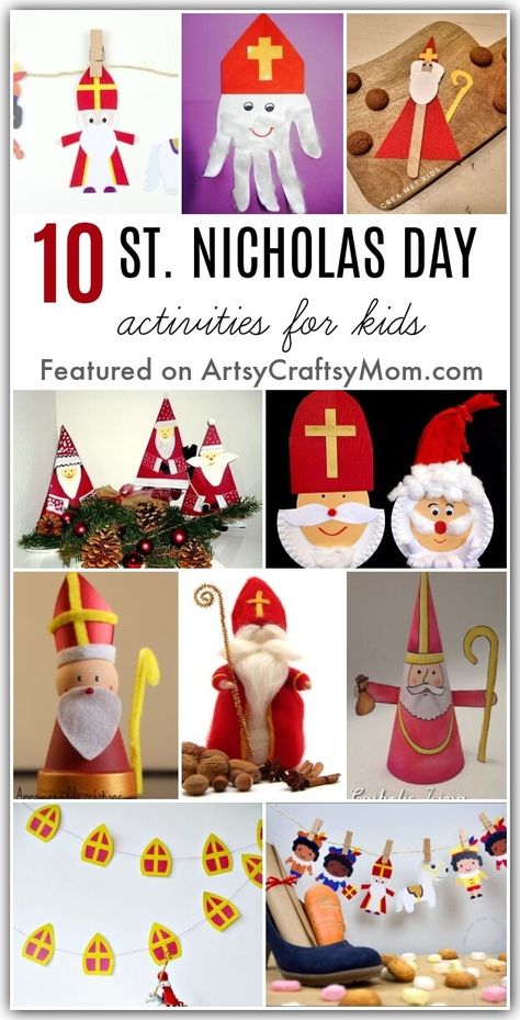 Feast Of Saint Nicholas, Gingerbread House Craft, St Nicholas Day, School Kids Crafts, Advent For Kids, Santa Crafts, House Crafts, Activities For Preschoolers, Holidays Around The World