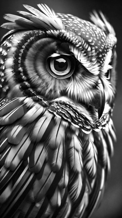 Owl Portrait Photography, Owl Black And White, Owl Mural, Owl Tat, Claw Tattoo, Owl Photography, Pencil Drawings Of Animals, Tattoo Outline Drawing, Owl Wallpaper