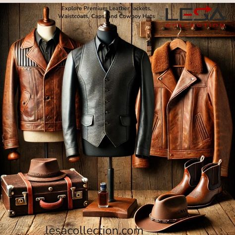 Welcome to our exclusive collection of premium leather fashion! At Lesa Collection, we take pride in offering high-quality leather jackets, waistcoats, men's leather caps, and kids' cowboy hats.
Leather Jackets
Step up your style game with our range of leather jackets. Designed with durability and elegance in mind, these jackets are perfect for every occasion, whether it’s a casual outing or a formal event. Each piece is crafted from premium materials to ensure timeless appeal and long-lasting comfort.
Leather Waistcoats
Add a touch of sophistication to your wardrobe with our leather waistcoats. Perfect for layering, they offer versatility and style for both formal and casual settings. These waistcoats are a must-have for anyone who values timeless fashion.