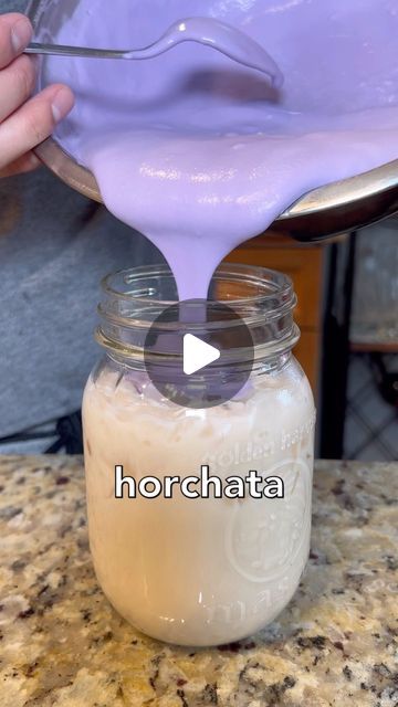 Ube Drink Recipes, Ube Horchata Recipe, Recipes Using Ube Condensed Milk, Ube Condensed Milk Recipe, Ube Horchata, How To Make Horchata, Ube Extract, Horchata Drink, Ube Ice Cream