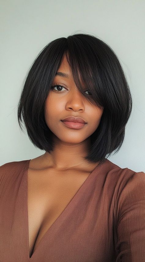 26 Chic Bob Hairstyles with Bangs: Fresh Ideas for a Modern and Flattering Look Side Part Bob With Bangs, Bob Haircut With Side Bangs, Bob Side Bangs, Asymmetrical Bob With Bangs, Lobs With Bangs, Bob Cuts With Bangs, Face Framing Bob, Bob With Long Bangs, Chic Bob Hairstyles