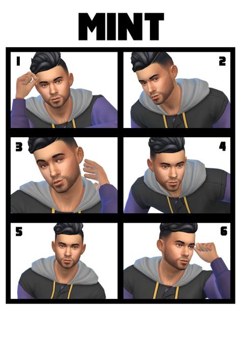 SakuraLeon : ♥ MINT ♥ Total 6 zoom poses for the Sims 4... Cas Sims 4 Poses, Sims 4 Male Selfie Poses, Sims Poses Cas, Sims 4 Male Cas Poses, Sims 4 Male Poses, Sims Love, Toddler Poses, Male Portrait Poses, Bff Poses